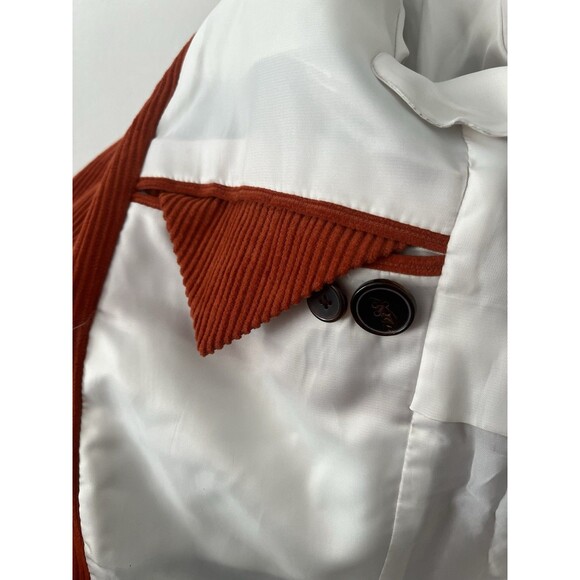 Studio Suits Burnt Orange 4 Button Corduroy Blazer Retro Tailored Fall Jacket - Picture 9 of 16